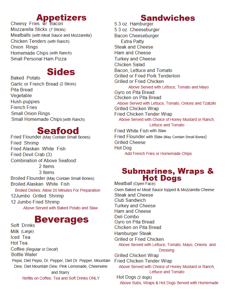 Menu Page 4