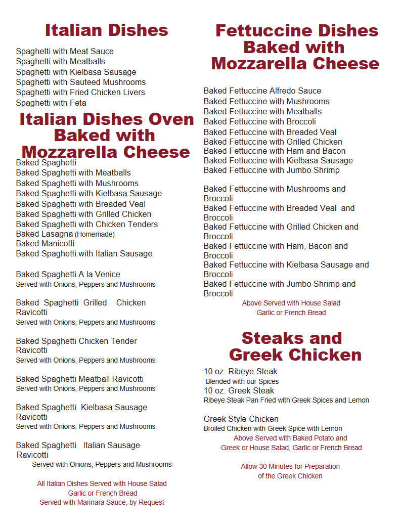 Menu Page 6